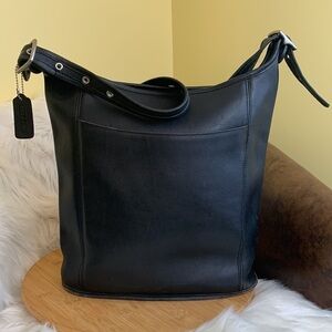 Coach Black Vintage Slim Duffle Sac L2P-9060 Leather Adjustable Strap MSRP $775